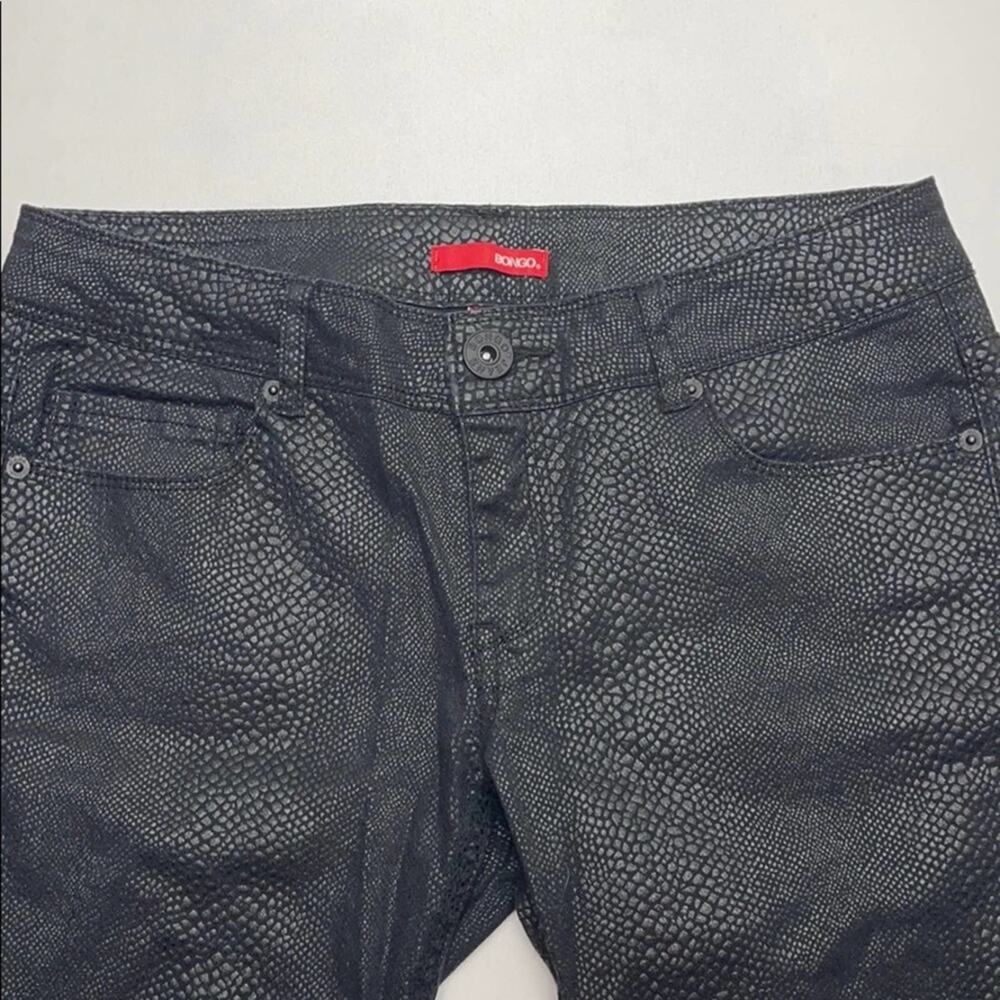 BONGO Womens 5 (Juniors) Black Lizard Skin Skinny Pant